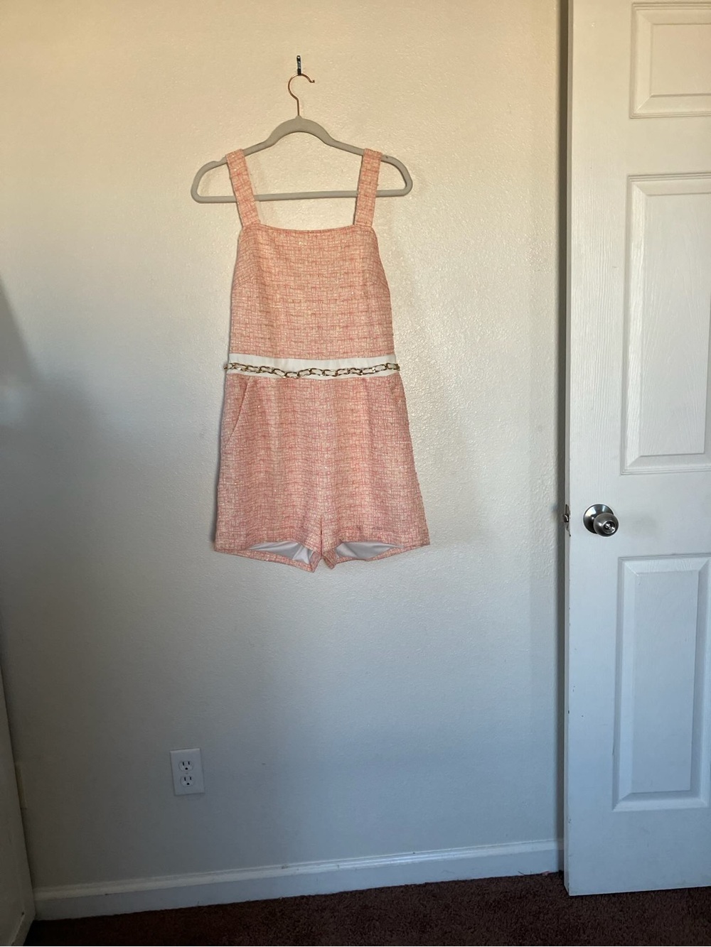 Walter Baker Paloma Tweed Romper Zip Back Pink Preppy 12 NEW $268 - Picture 3 of 16